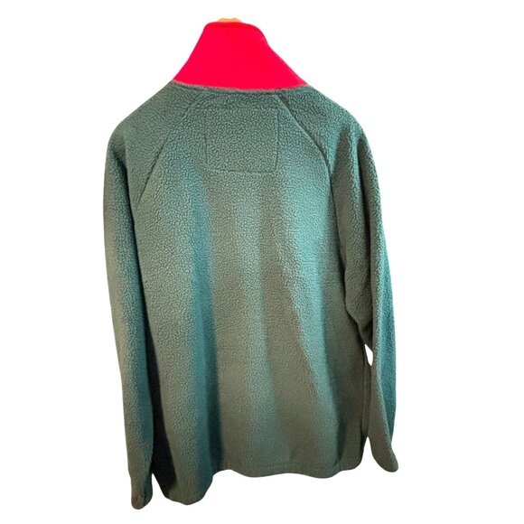 Poler NWT Mens Half-Zip Fleece Pullover Jacket Teal Red Sz Small - Picture 2 of 9